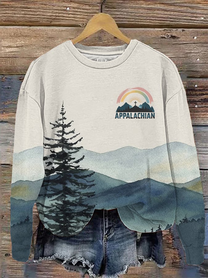 Women's Appalachia Strong Printed Round Neck Sweatshirt