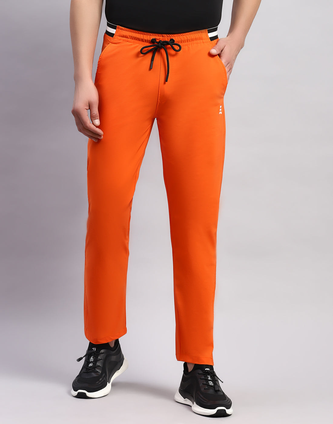 Men Orange Printed Smart Fit Lower