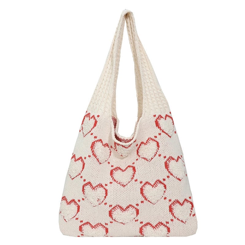Women's Polyester Heart Shape Streetwear Square Open Shoulder Bag