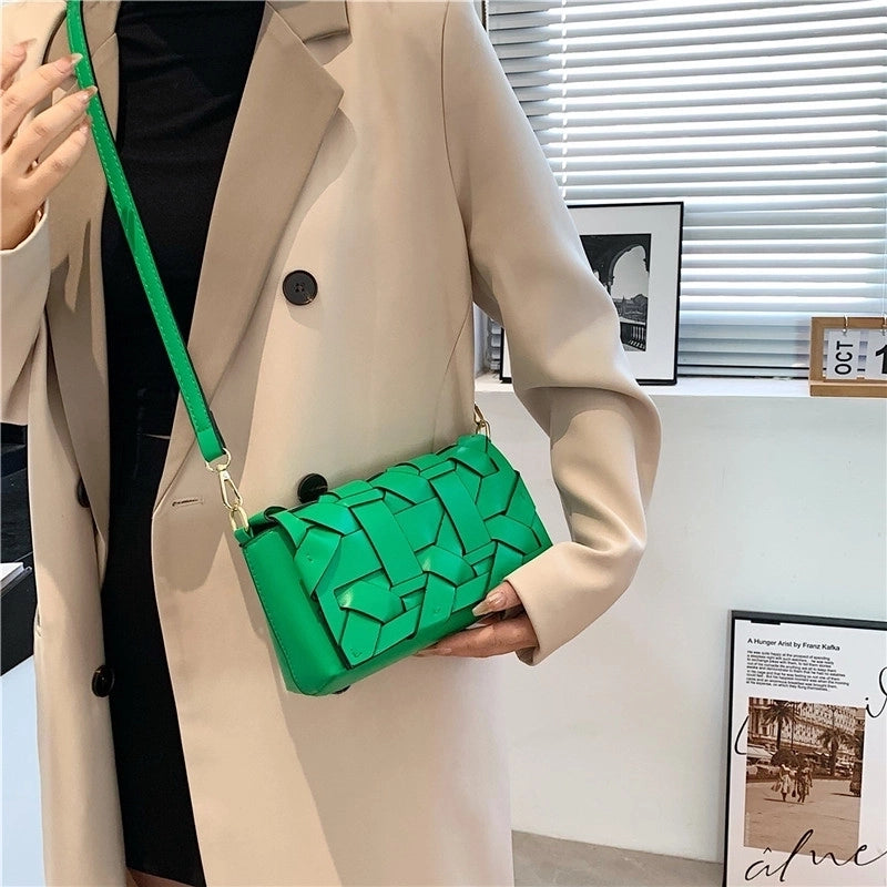 3 Pieces Women'S Pu Leather Solid Color Streetwear Sewing Thread Square Zipper Crossbody Bag