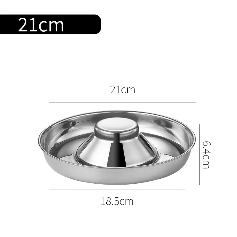 New Anti-pour Stainless Steel Cat Food Plate Bottom Stop Bowl Creative Anti-rust Dog Food Pet Feeding Cat Food Bowl