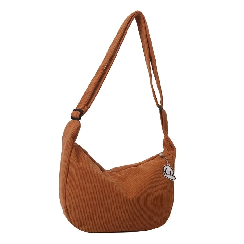 Women's All Seasons Canvas Solid Color Vintage Style Square Zipper Shoulder Bag