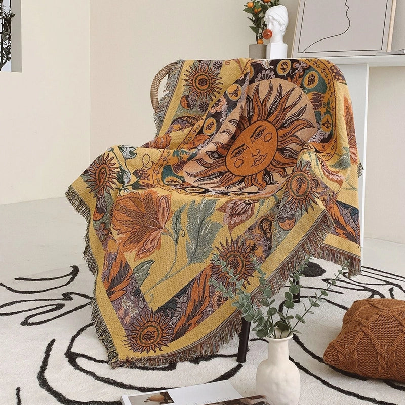 Style Multi-functional Blanket Outdoor Camping Blanket Picnic Blanket Sofa Blanket Cover Blanket Bohemian Blanket Nap Blanket