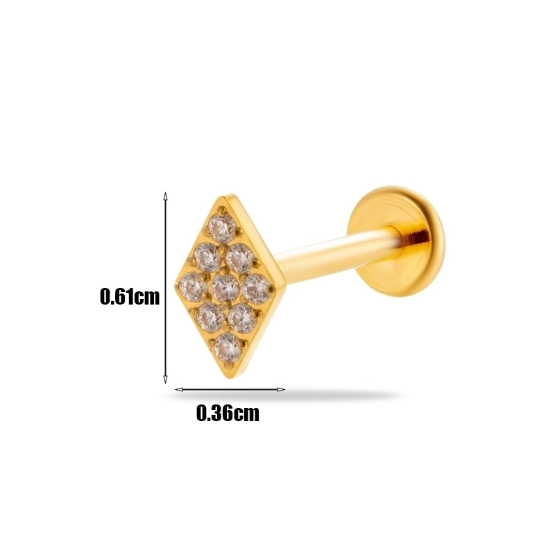 1 Piece Ear Cartilage Rings & Studs Minimalist Geometric Pure Titanium Plating Inlay Zircon