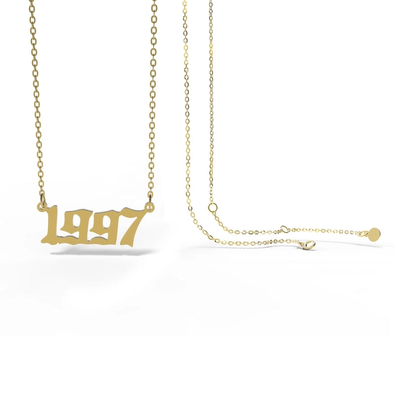 Retro Stainless Steel 28 Years Number Necklace