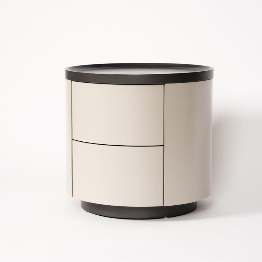 Ellie Cream Style Round Nightstand
