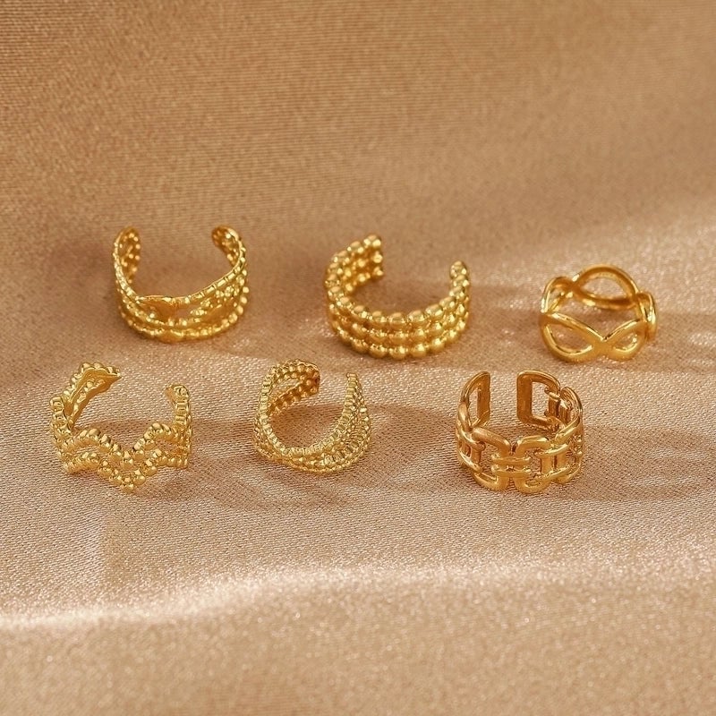 1 Piece Minimalist IG Style Geometric Plating 304 Stainless Steel Ear Cuffs