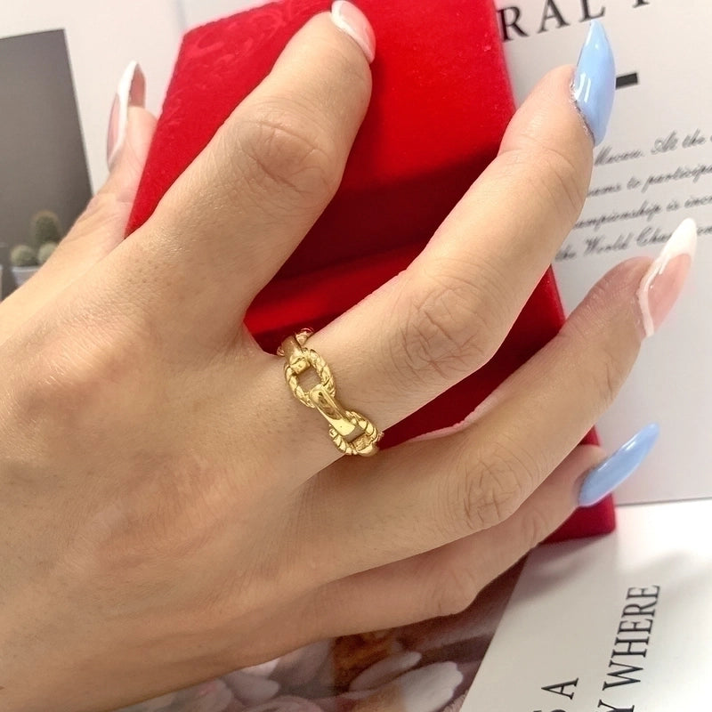 1 Piece Minimalist Solid Color Titanium Steel Plating Rings