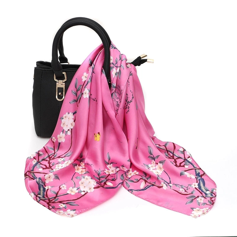 Silk Scarf Women's Small Square Scarf Hair Band Matching Shirt Suit Spring And Autumn Thin Vintage French Style Tube Top Tie Bag Internet Popular