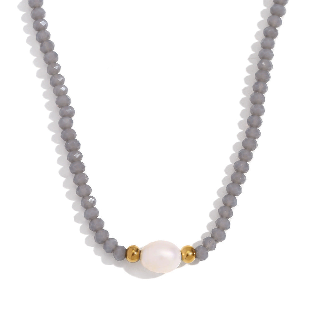 Fashion Round Circle Geometric Stainless Steel 18K Gold Plated Necklaces