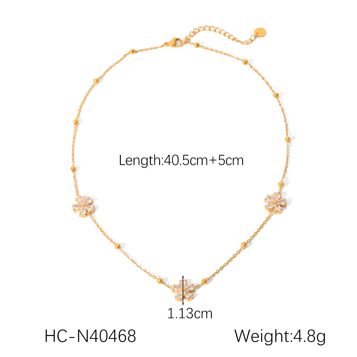 18K Gold Stainless Steel Necklace Water Drop Shell Butterfly Chain Titanium Steel Necklace Ins Style Clavicle Chain