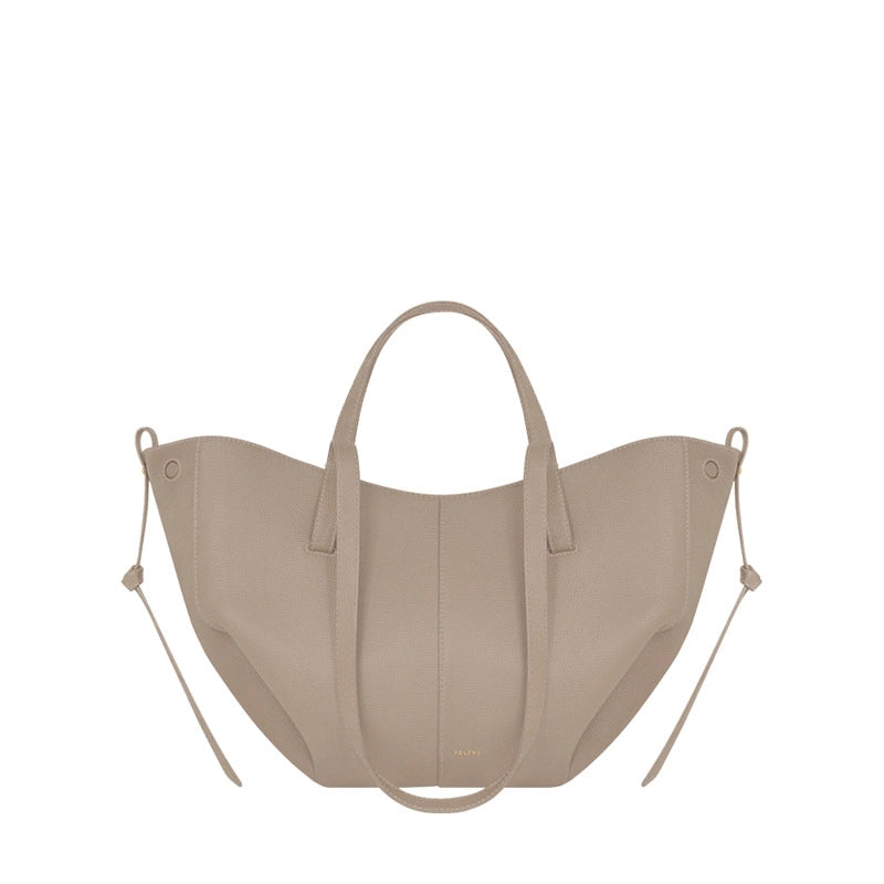 Women's Composite Cowhide Solid Color Elegant Basic Classic Style Square Open Shoulder Bag Tote Bag Crossbody Bag