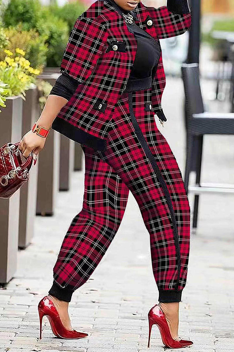 Fashion Casual Print Patchwork Long Sleeve Two Pieces