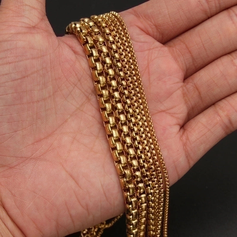 Casual Hip-Hop Minimalist Solid Color 304 Stainless Steel 18K Gold Plated Plating Stainless Steel Necklaces