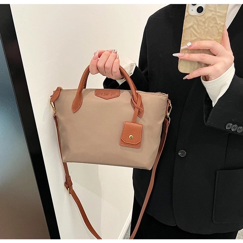 Women's Oxford Cloth Solid Color Elegant Square Zipper Handbag