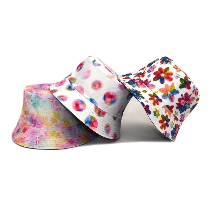 Unisex Casual Tie Dye Printing Wide Eaves Bucket Hat