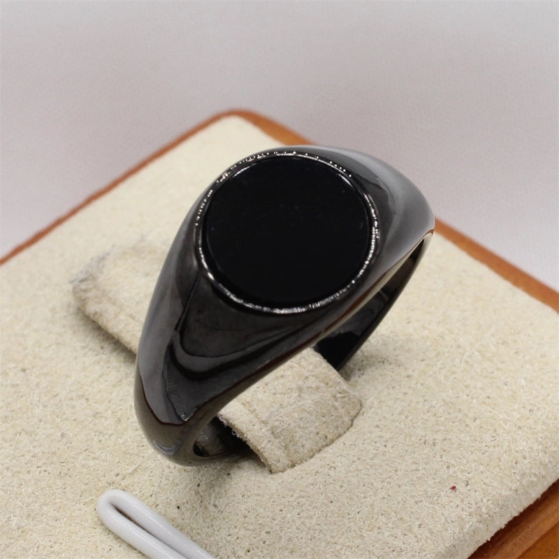 Retro Round Titanium Steel Rings