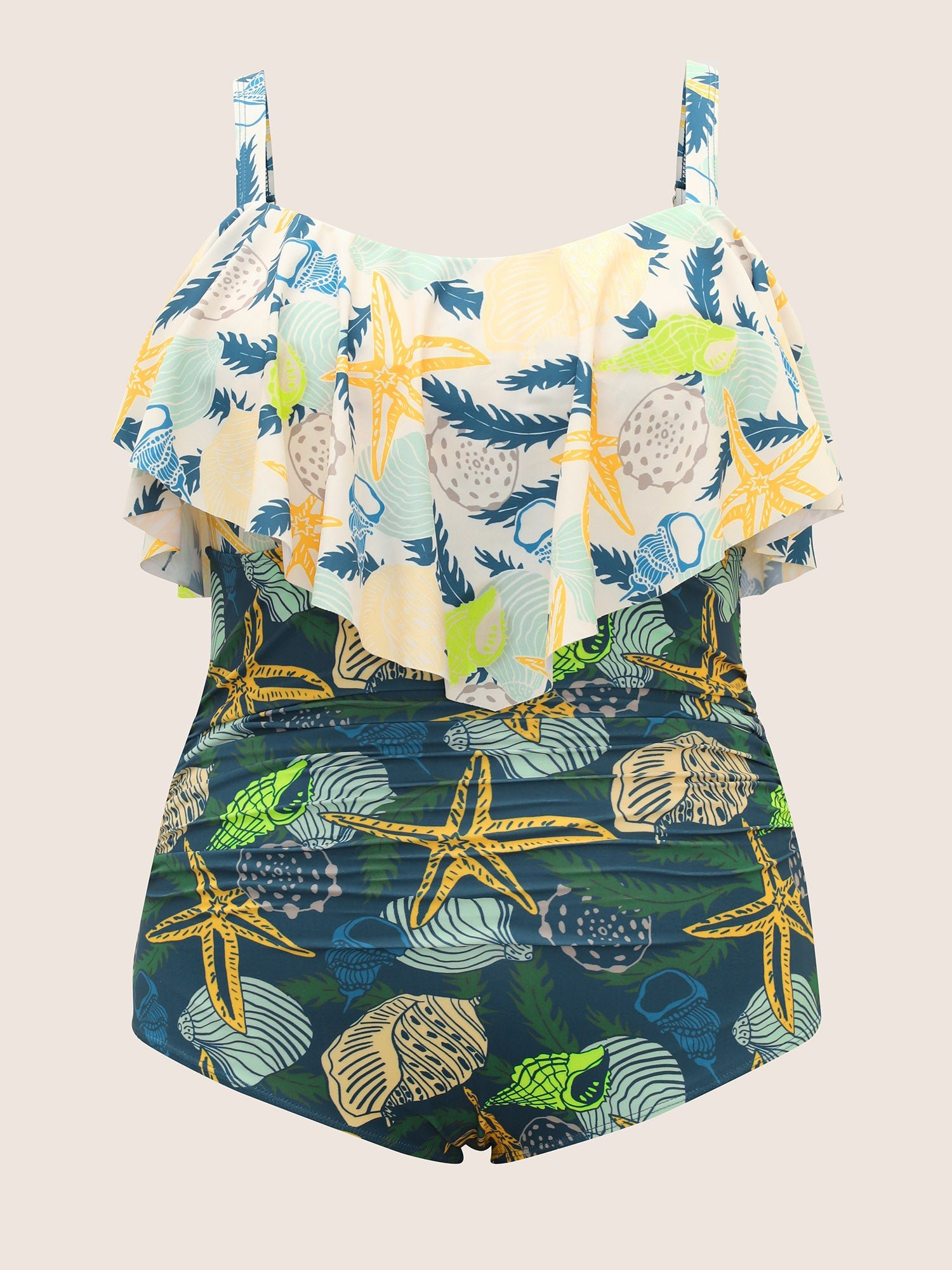 Marine Elements Tiered Ruffles One Piece Swimsuit