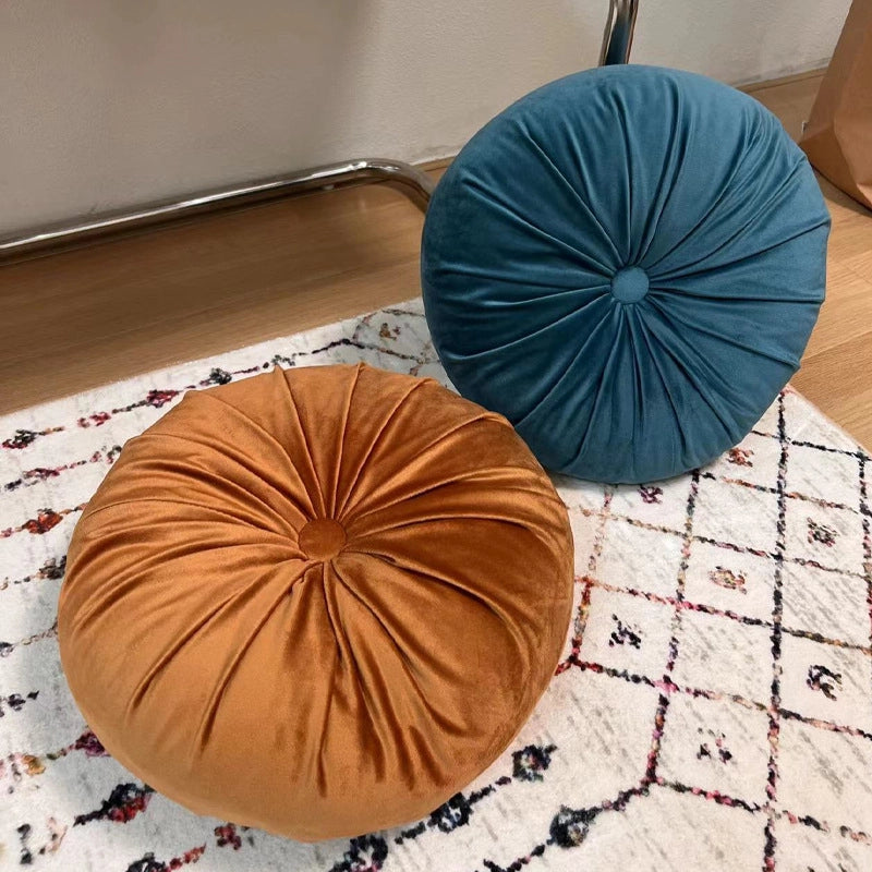 Round Pumpkin Pillow Solid Color Bay Window Pillow Homestay Model Room Pillow Living Room Sofa Cushion