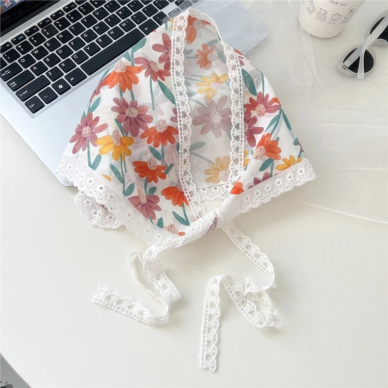 Women's Cute Sweet Lace Cotton And Linen Kerchief