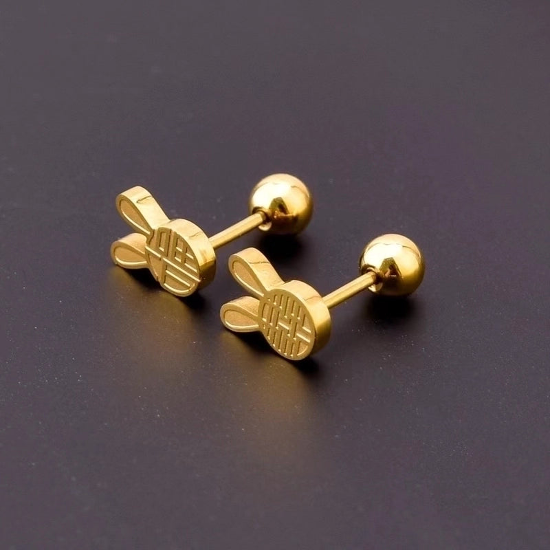 Geometric Pattern Plating Flowers 304 Stainless Steel 18K Gold Plated Stainless Steel Earrings
