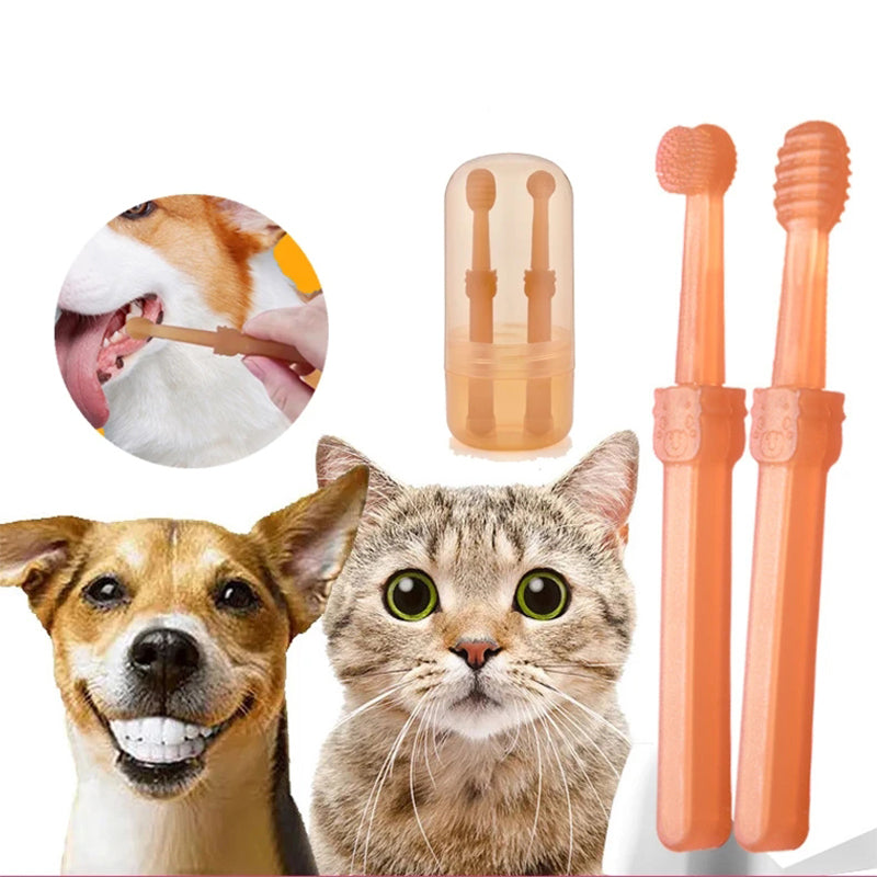 Pet Toothbrush with Tongue Scraper