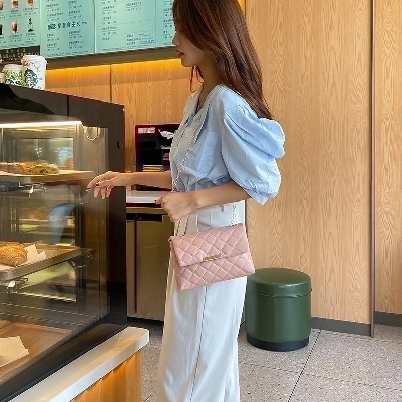 Women's Small Pu Leather Solid Color Fashion Square Magnetic Buckle Crossbody Bag
