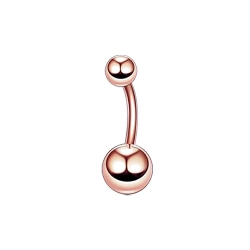 2 Pieces Fashion Geometric Stainless Steel Inlay Zircon Belly Ring