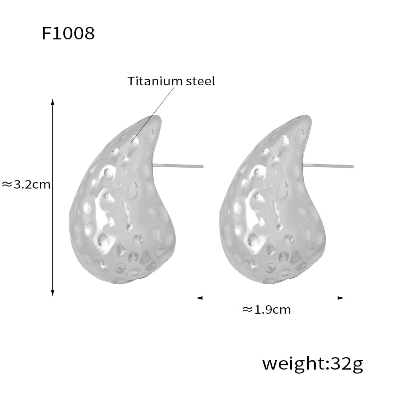 1 Pair Minimalist Water Droplets Plating Inlay Titanium Steel Artificial Pearls Artificial Diamond 18K Gold Plated Ear Studs