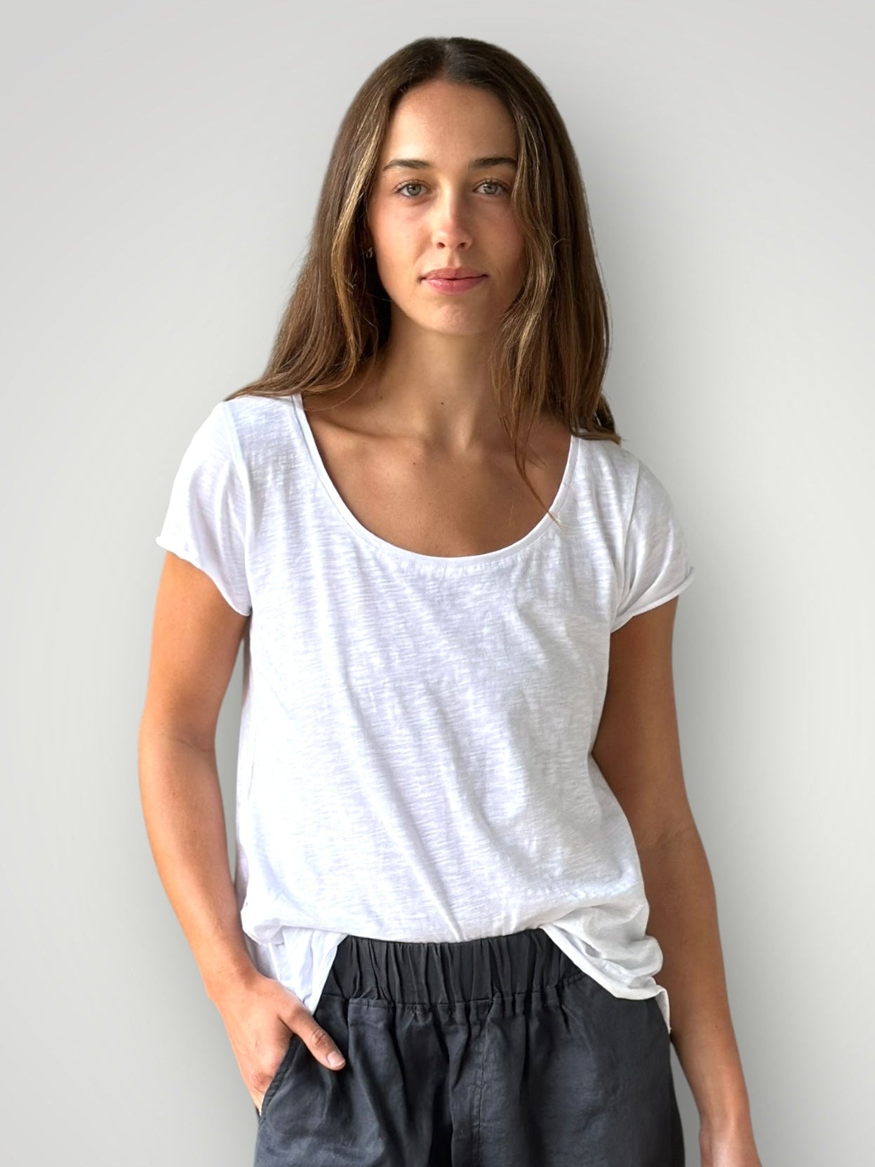 charlie tee -white cotton