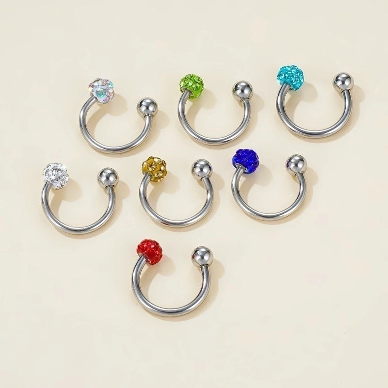 1 Piece Nose Rings & Studs Minimalist Geometric 304 Stainless Steel Rhinestones Nose Rings & Studs