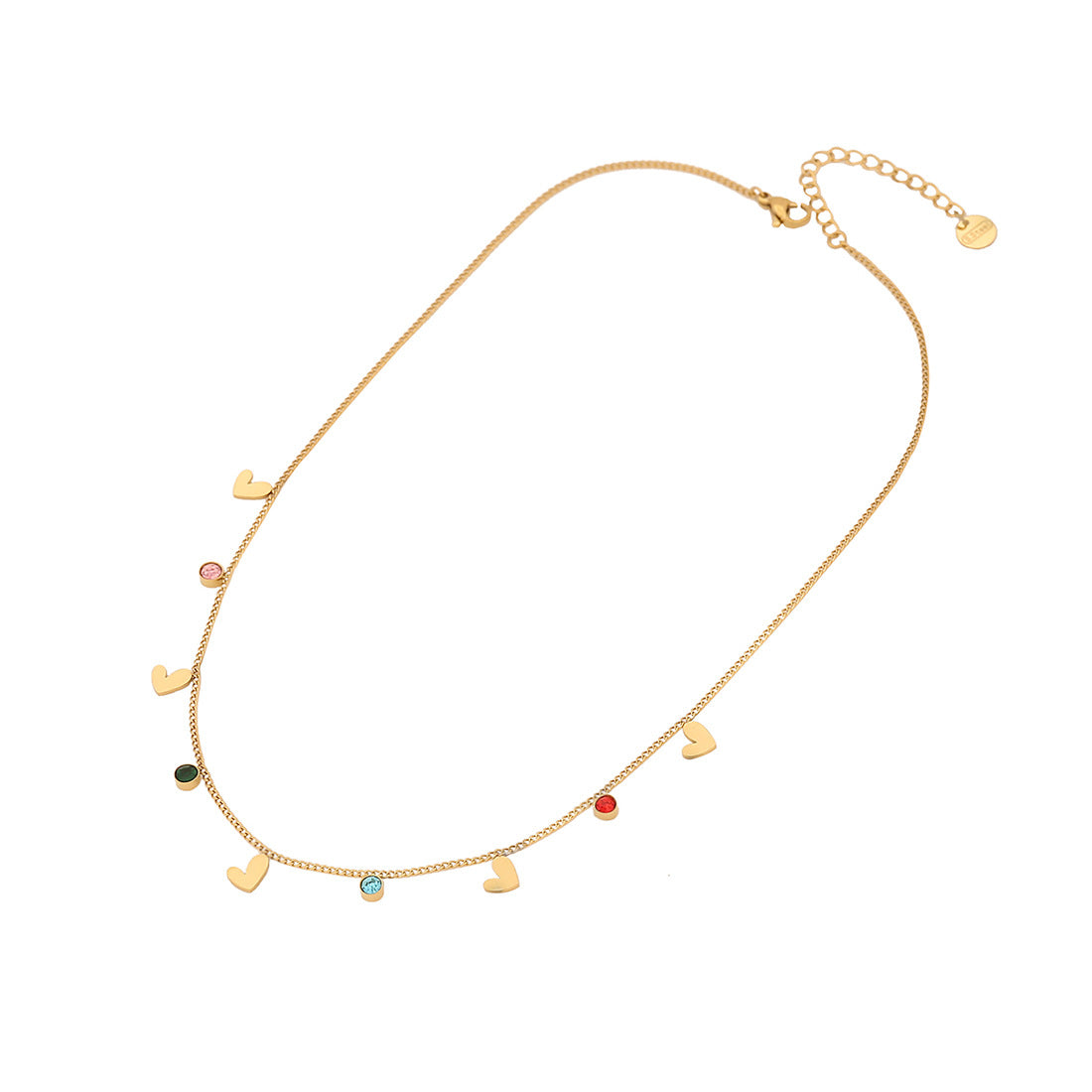 Fashion Heart Droplet Stainless Steel Electroplating Necklaces