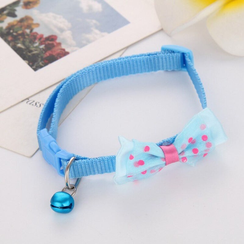 Polyester Dog Collars With Bowknot Bells