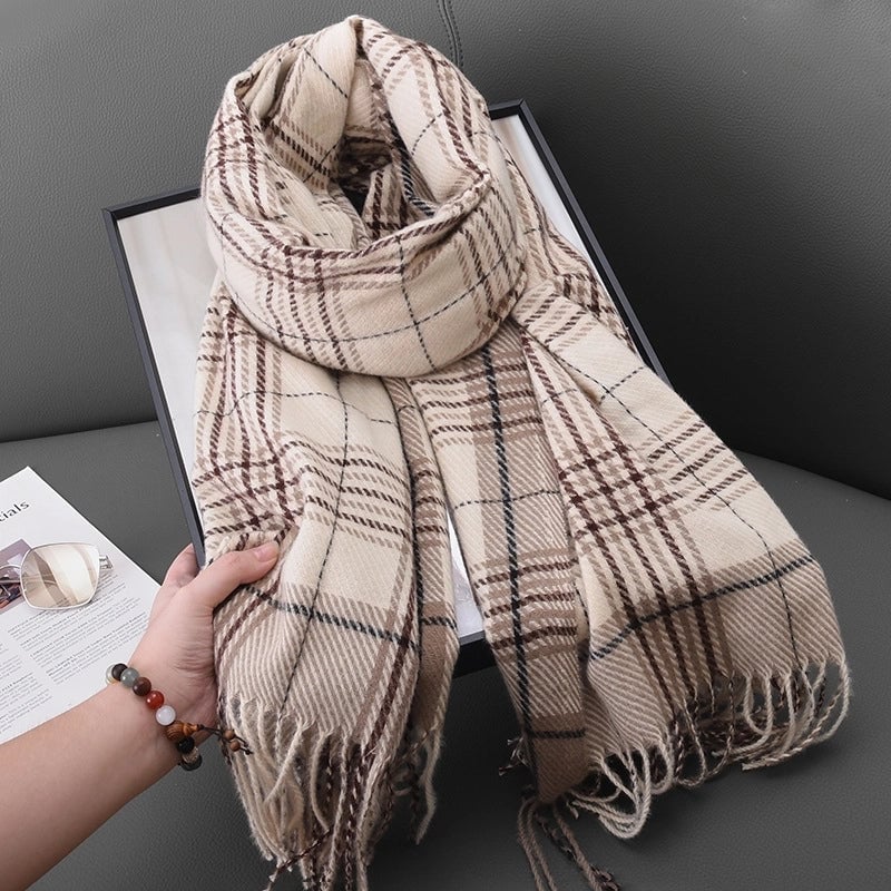 Women's Modern Style Classic Style Lattice Polyester Scarf
