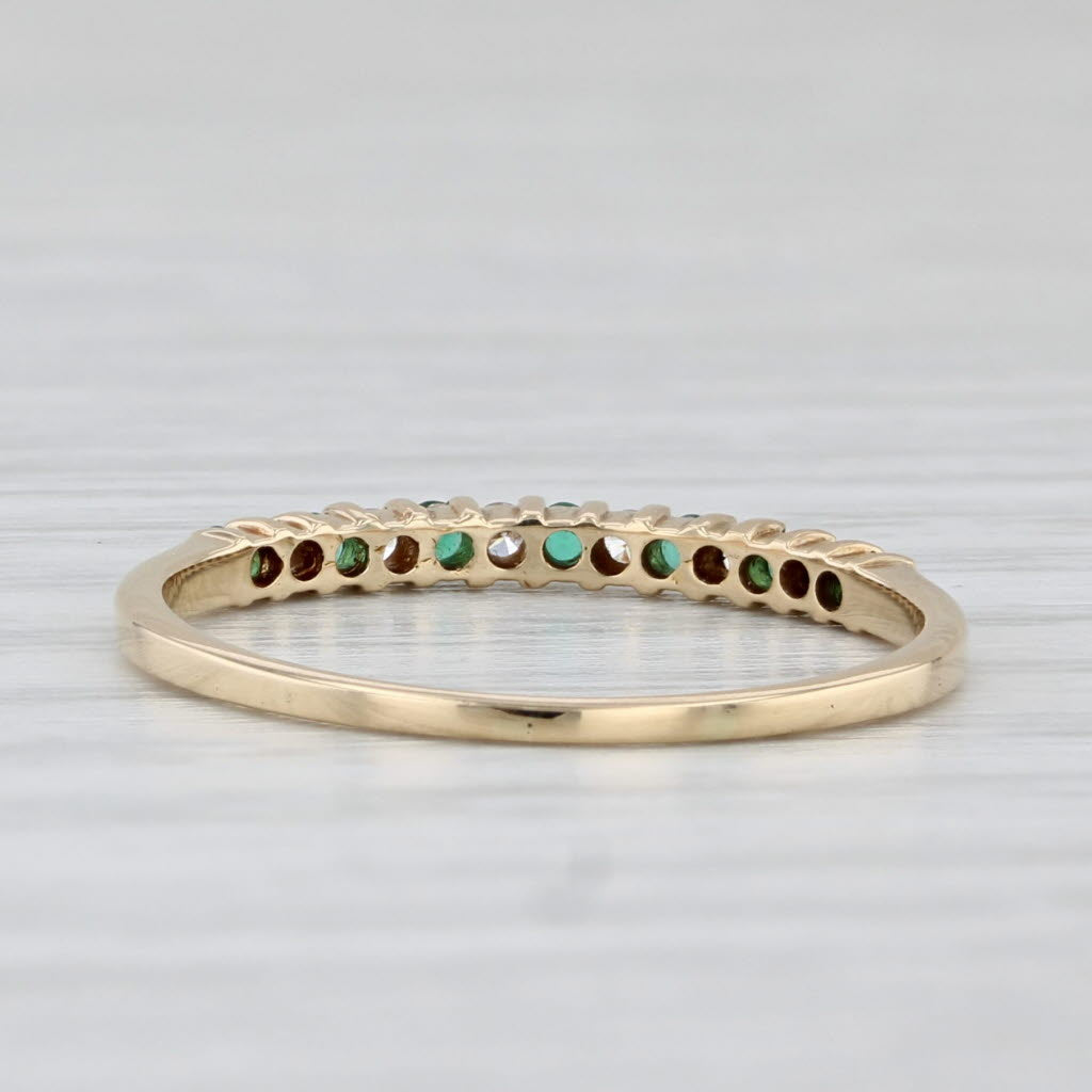 0.17ctw Emerald Diamond Stackable Ring 18k Yellow Gold Size 6.25