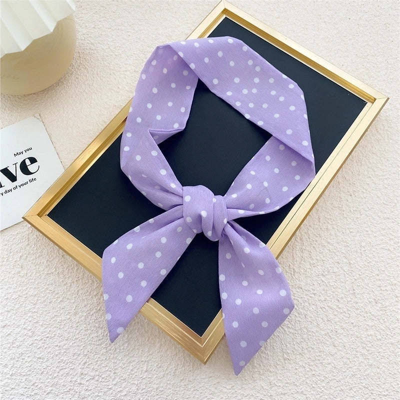Fashion Printing Streamer Narrow Silk Scarf