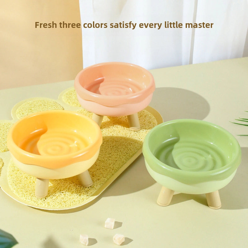 Pet Cat Bowl Pipetao Original Boxed Donut Four-leg Bowl Cat Food Bowl Cat Supplies Eating And Drinking Water Single Bowl