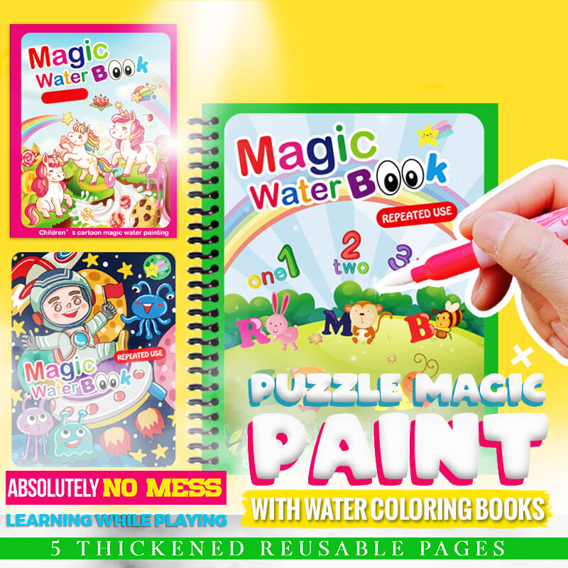 🔥Puzzle Magic Paint with Water Coloring Book(80 % OFF)Limited Time Offer🔥