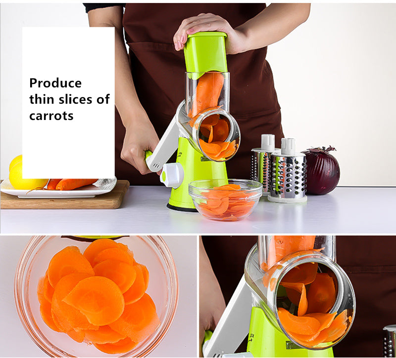 Multifunctional Manual Vegetable Spiral Slicer Cutter with Premium Hand Rotary Grater Drum Rs 1999