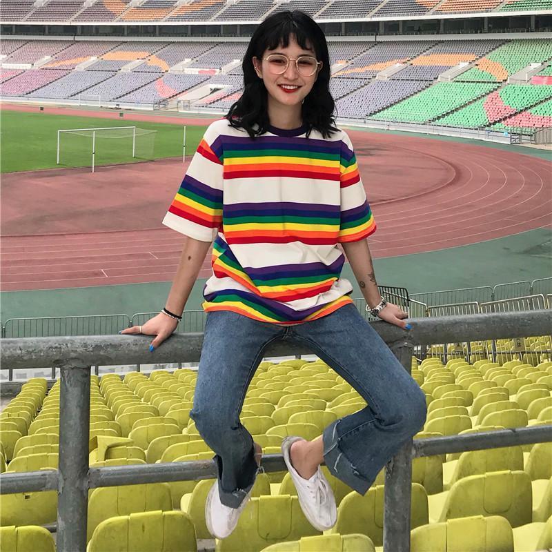 Rainbow Striped Tee