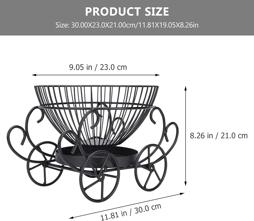 2 Tier Decorative Fruit Basket. Metal Snacks & Fruit Basket