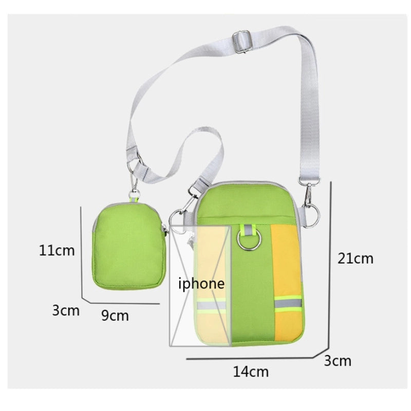 Women's Nylon Splicing Classic Style Square Zipper Phone Wallets