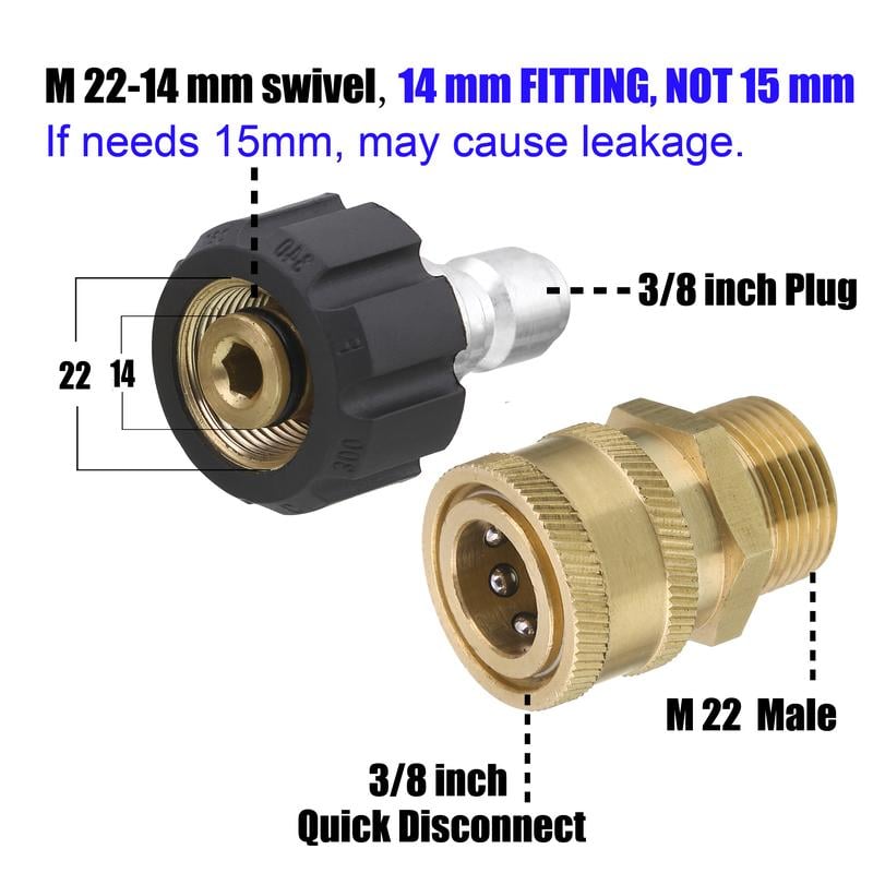 Simple and fast installation. suitable for M22 to rotate to 3/4 inches. 3/8 inches. 8PC