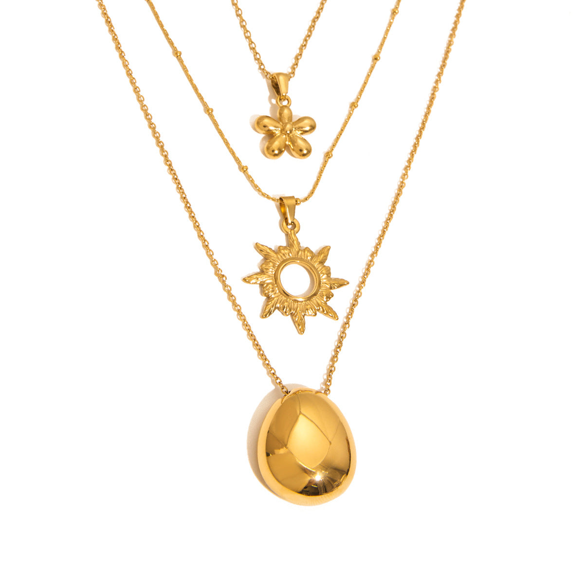 Jie Ding 18K Gold Stainless Steel Necklace Simple Jewelry Titanium Steel