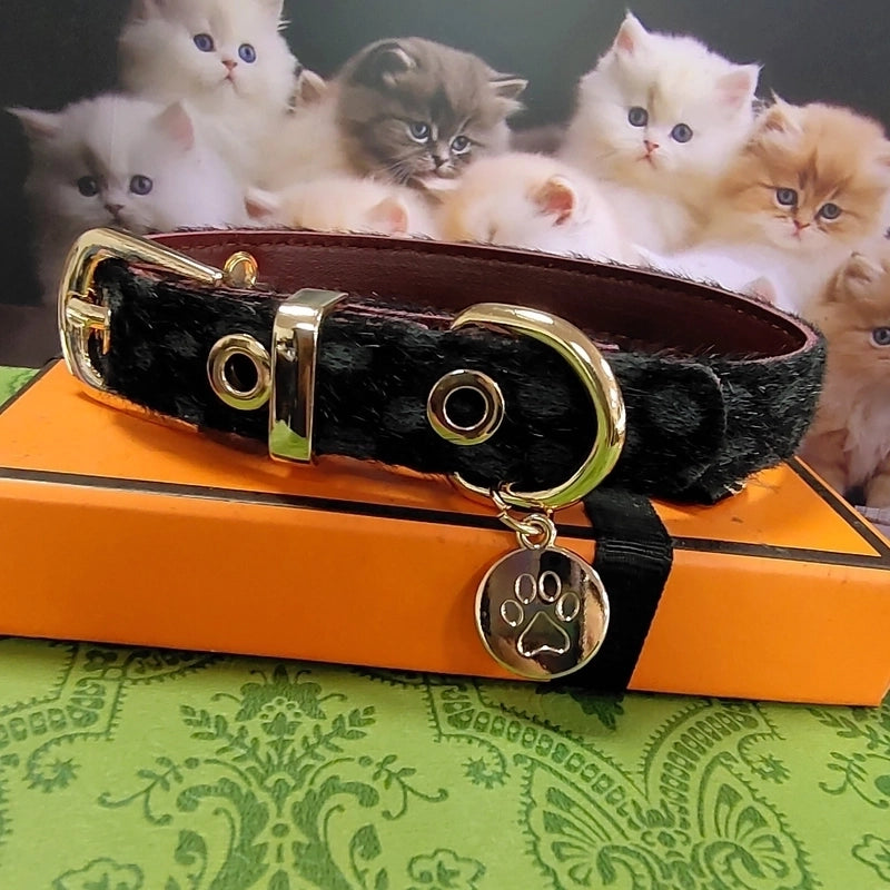 Mohair Leopard Pet Collar