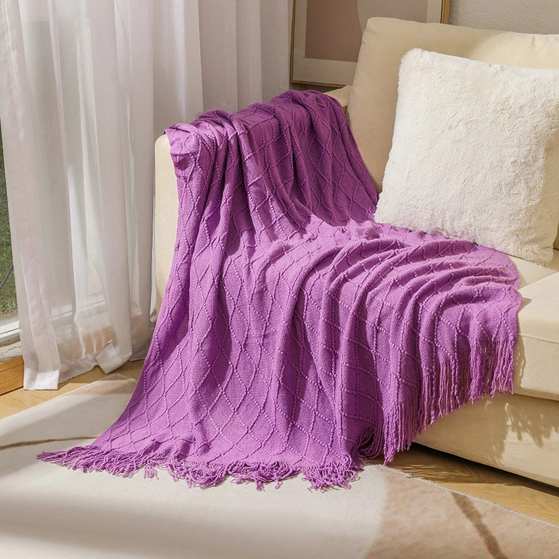 Elegant Solid Color Polyacrylonitrile Fiber (Acrylic) Blanket