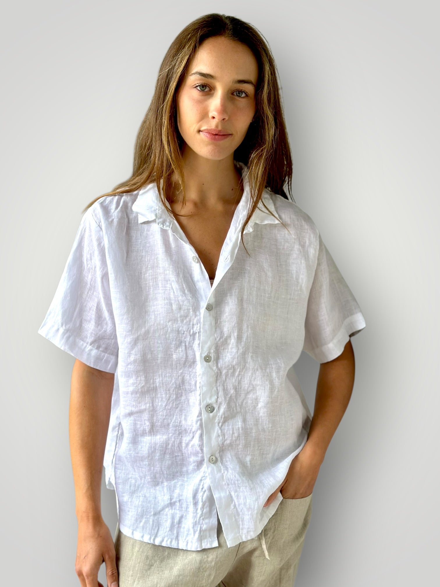 august shirt-white linen