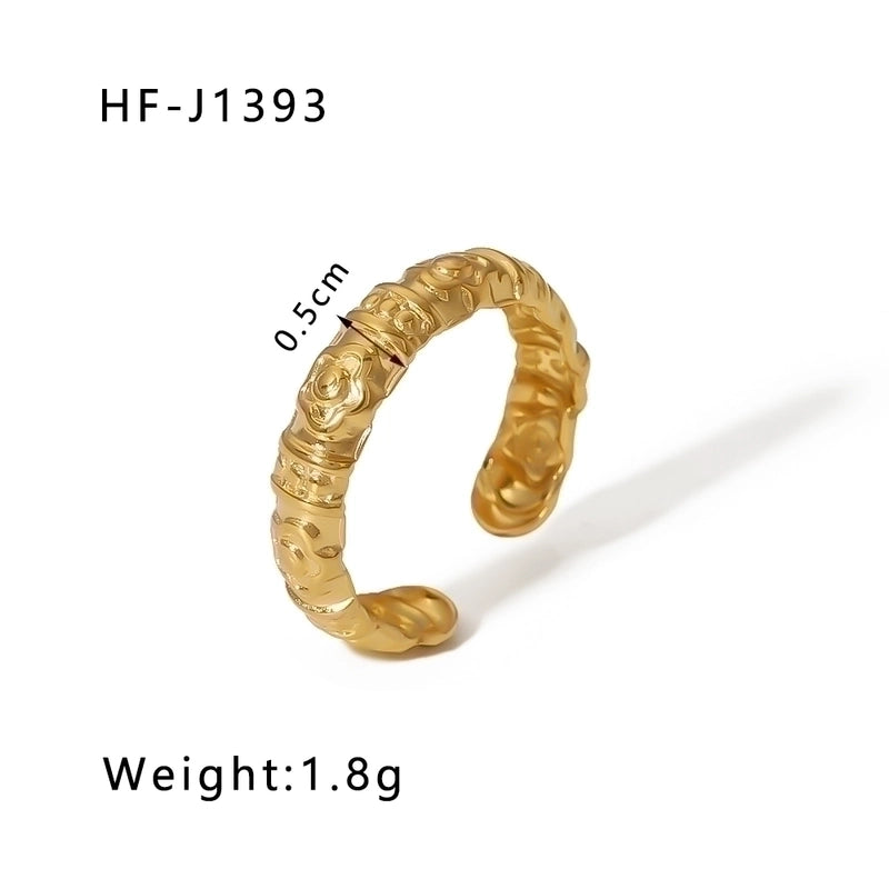 Stainless Steel 18K Gold Plated Modern Style Plating Geometric Open Rings