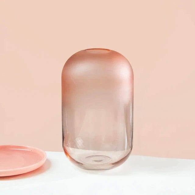 Frosted Glass Vase - Pink