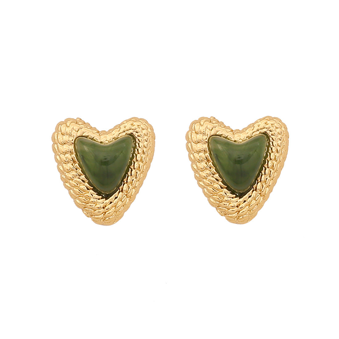 Vintage Retro Heart Heart Stainless Steel Electroplating Stud Earrings
